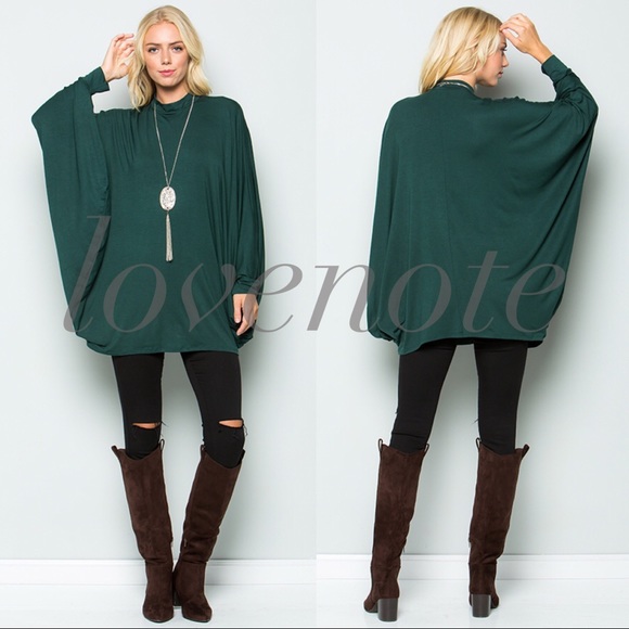 1 left! Sz S • Batwing Sleeve Poncho Tunic Blouse - Picture 3 of 5